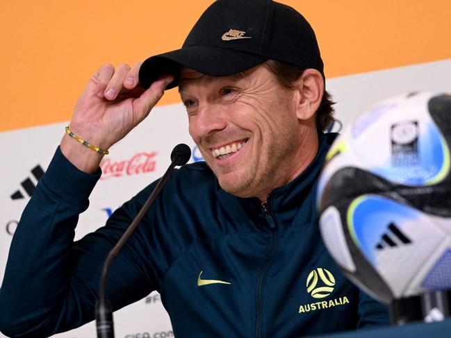 Australia's coach Tony Gustavsson attends a press conference in Melbourne on July 30, 2023, on the eve of the Women's World Cup football match between Canada and Australia. (Photo by William WEST / AFP)