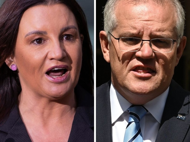 Jacqui Lambie and Scott Morrison.