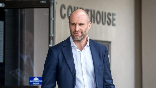 Chris Judd walks from Dromana Magistrates' Court today. Picture: Jake Nowakowski