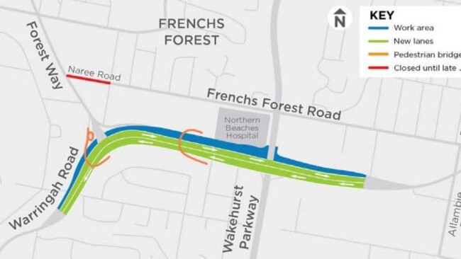 Map showing the extent of works beginning on June 15. Picture: RMS