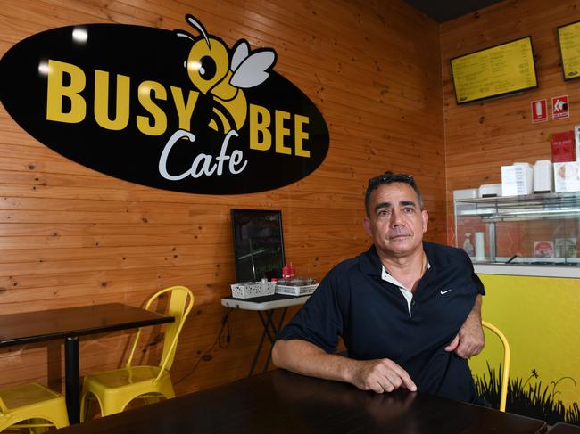 Busy Bee Cafe owner Verissimo De Jesus ... ‘This is what we’re living with. Our turnover is not enough to cover the costs’. Picture:  Katrina Bridgeford