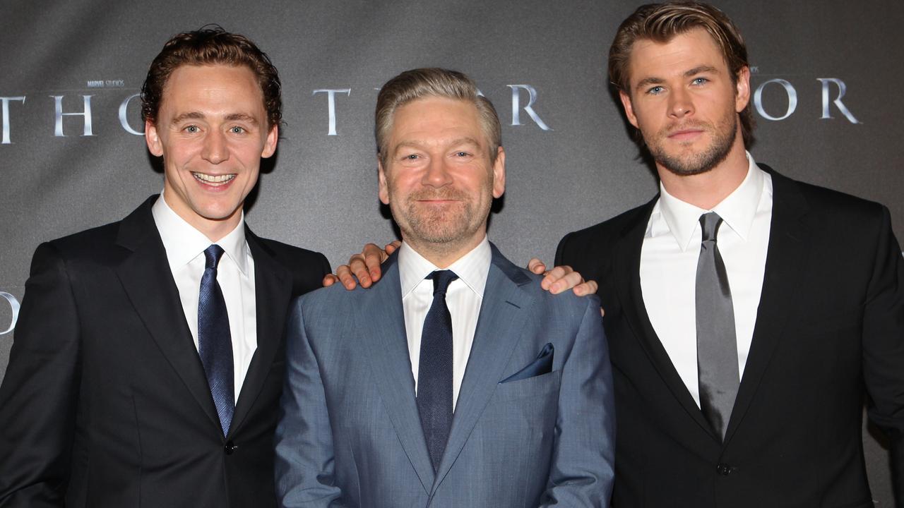 Actors Tom Hiddleston, Kenneth Branagh (director) and Chris Hemsworth in Sydney promoting the first Thor movie in 2011.