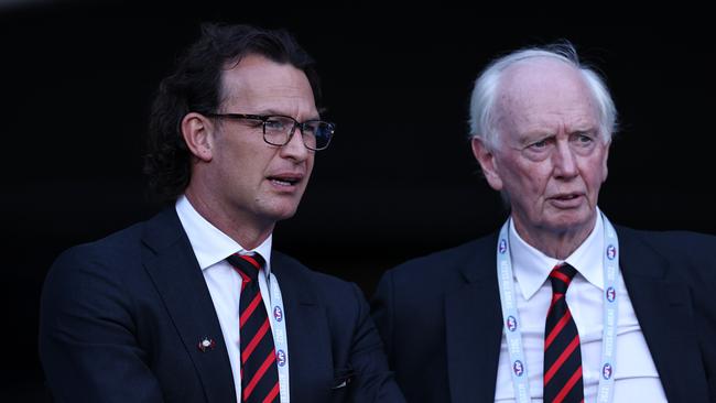 Essendon CEO Xavier Campbell and president Paul Brasher. Picture: Michael Klein