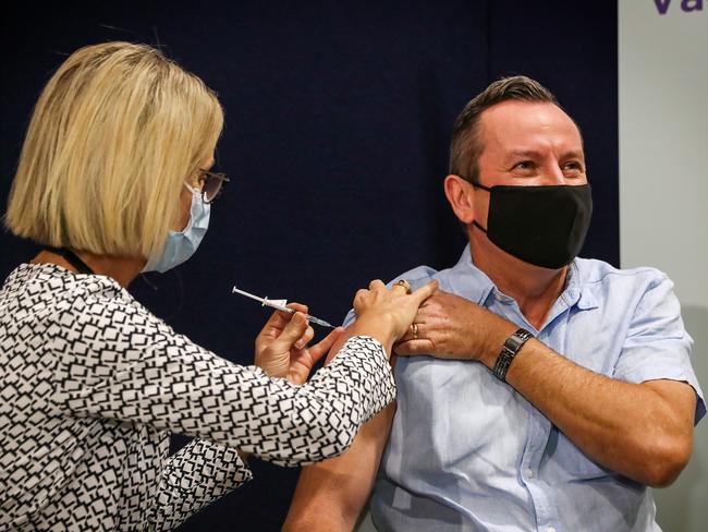 Premier Mark McGowan has been urging people to get vaccinated. Picture: Colin Murty/The Australian