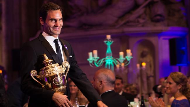 Roger Federer at the champions dinner.
