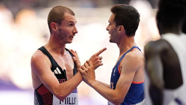 George Mills confronts Hugo Hay. (Photo by Martin Rickett/PA Images via Getty Images)