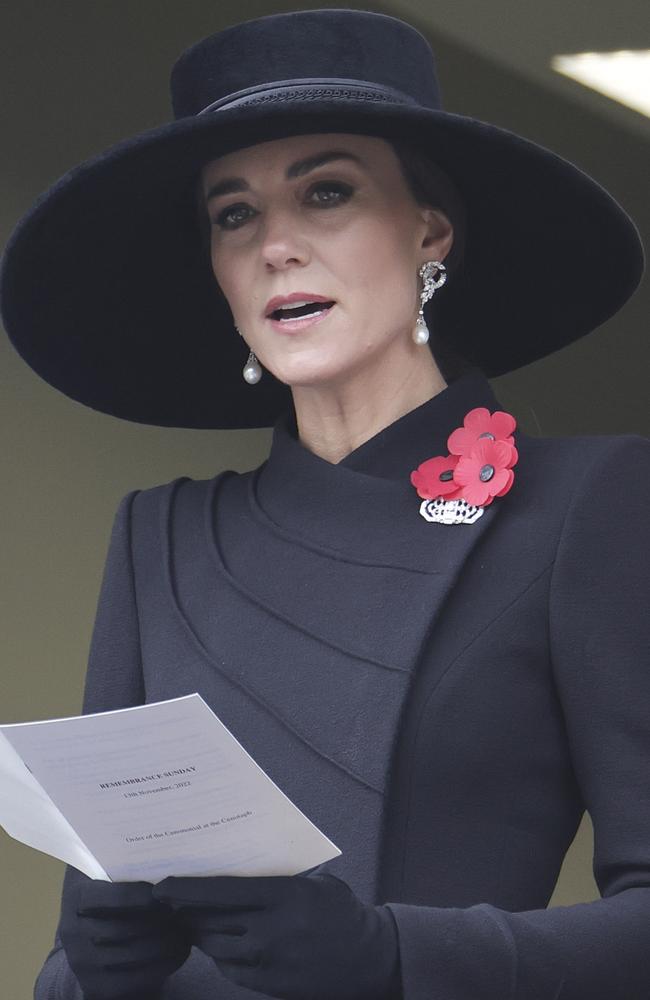 Catherine, Princess of Wales attends the National Service Of Remembrance at The Cenotaph in London. Picture: Getty Images