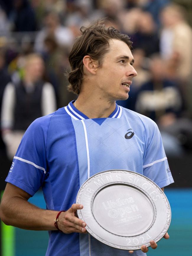 Australia's Alex de Minaur won the s’Hertogenbosch title in the Netherlands. (Photo by Sander Koning / ANP / AFP) / Netherlands OUT