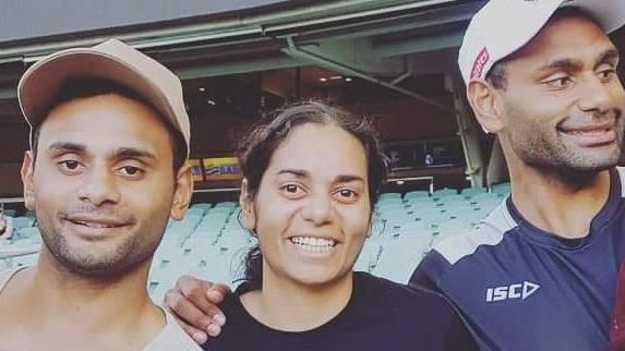 Margaret Varcoe (centre) with her brothers Adam and Travis. Picture: Adam Varcoe/ Facebook