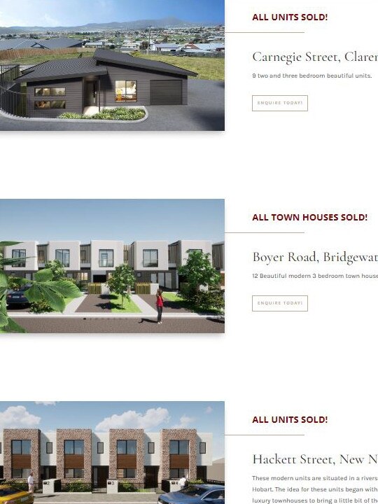 Some of the projects listed on the Multi-Res Builders website before the content was wiped on Tuesday, May 16 - two days after it went into liquidation.