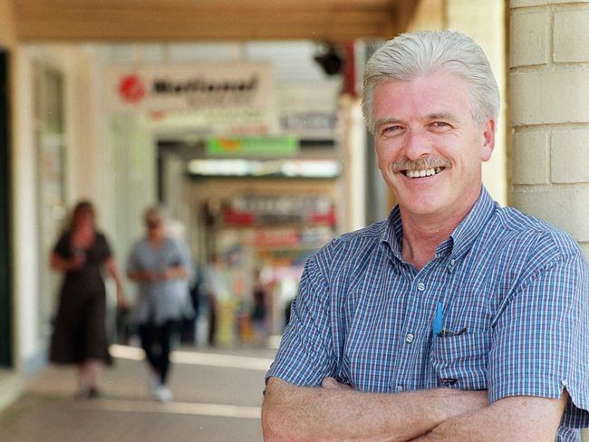 Mike Lowry outside his pub just a month before he was murdered.