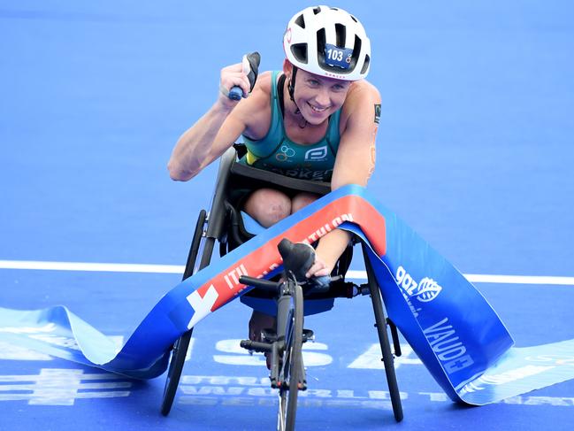 Lauren Parker has secured her own piece of Paratriathlon history with her world title