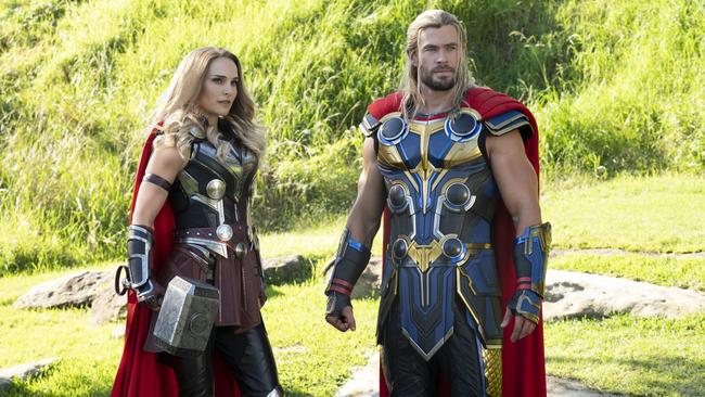 Costumes worn by Natalie Portman and Chris Hemsworth in Marvel Studios' Thor: Love and Thunder are now on display at ACMI. Picture: Jasin Boland