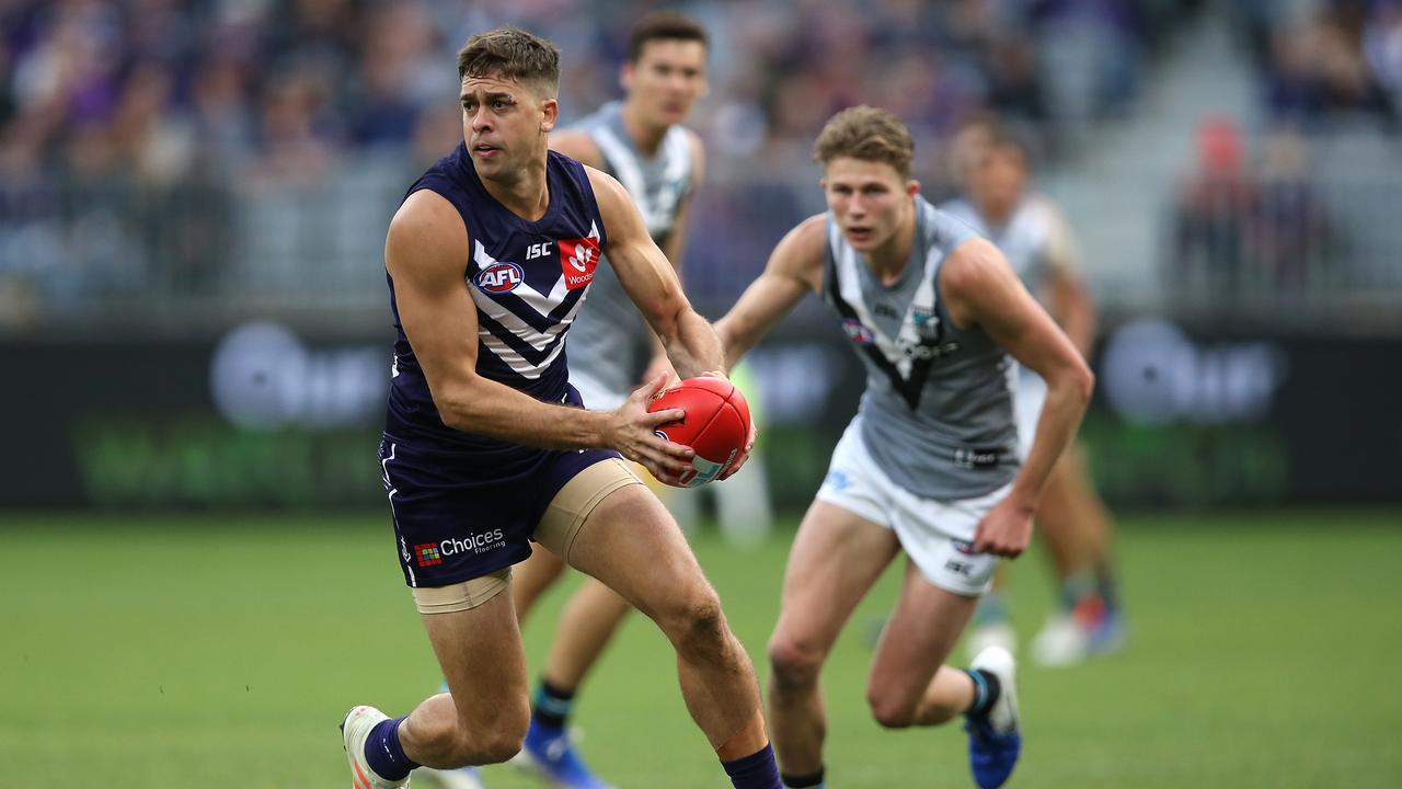 Stephen Hill on the move against Port Adelaide in Round 13.