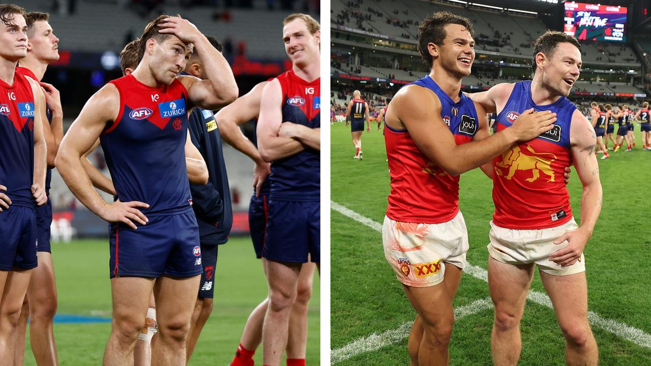 ‘They’re back’: ‘Hungry’ Lions dismantle ‘flat’ Dees… but touchy acts have AFL world in a spin