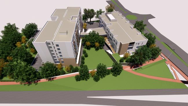 Artists impression of the proposed ECH multi-storeyed aged care facility on Smart Rd, Modbury. Picture: SUPPLIED