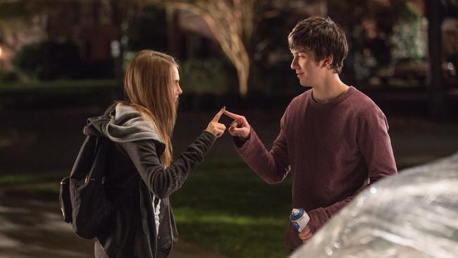 Strong bond ... Cara Delevingne  and Nat Wolff in Paper Towns.