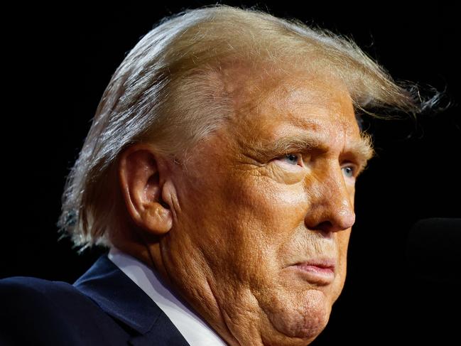 WEST PALM BEACH, FLORIDA - NOVEMBER 06: Republican presidential nominee, former U.S. President Donald Trump speaks during an election night event at the Palm Beach Convention Center on November 06, 2024 in West Palm Beach, Florida. Americans cast their ballots today in the presidential race between Republican nominee former President Donald Trump and Vice President Kamala Harris, as well as multiple state elections that will determine the balance of power in Congress.   Chip Somodevilla/Getty Images/AFP (Photo by CHIP SOMODEVILLA / GETTY IMAGES NORTH AMERICA / Getty Images via AFP)