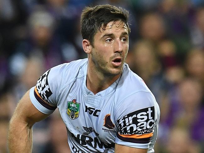 Ben Hunt of the Broncos is seen in a action during the first NRL preliminary final between the Melbourne Storm and the Brisbane Broncos at AAMI Park in Melbourne, Friday, September 22, 2017. (AAP Image/Julian Smith) NO ARCHIVING, EDITORIAL USE ONLY