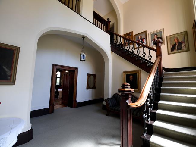 Archbishop Geoffrey Smith at Bishop's Court North Adelaide which is being put up for sale by the church. The entrance/foyer. Picture: Tricia Watkinson