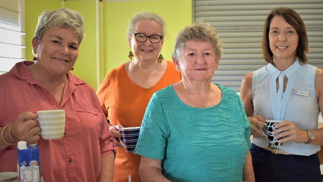 Bloomsbury Soldiers' Hall president Gina Passfield, secretary Lynn Logan, member Mavis Telford and Mackay councillor Belinda Hassan enjoying a cuppa at the My Town visit to Bloomsbury – a joint initiative of the Daily Mercury and the council.