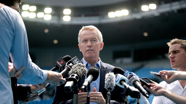 Craig Tiley is seen during an Australian Open media opp at Rod Laver Arena in Melbourne, Wednesday, January 8, 2020. (AAP Image/Supplied by Tennis Australia, Fiona Hamilton) NO ARCHIVING, EDITORIAL USE ONLY