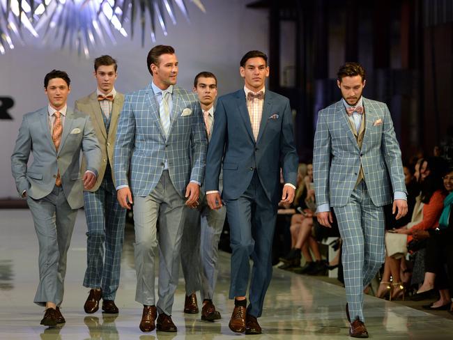 Kris Smith models the latest look for men from Dom Bagnato for the 2015 Myer Spring-Summer launch.