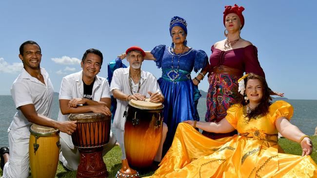 Leonardo Moreno, Alex Salvador, Andreas Ibold, Christina Monneron, Cara Griffin and May Morisco are set for the for the Afrekete Afro-Cuban Dance, Music and Culture Festival on Magnetic Island in May. Picture: Evan Morgan