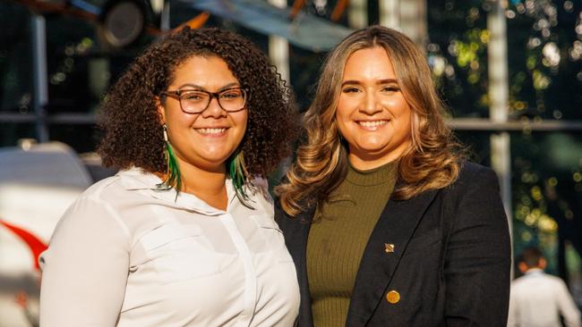 Uluru Youth co-chairs Bridget Cama, left, and Allira Davis.