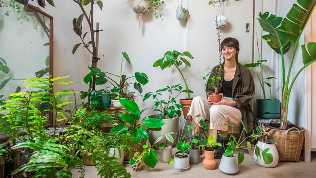 Clare Harvey has plenty of plants at home. Picture: Jason Edwards