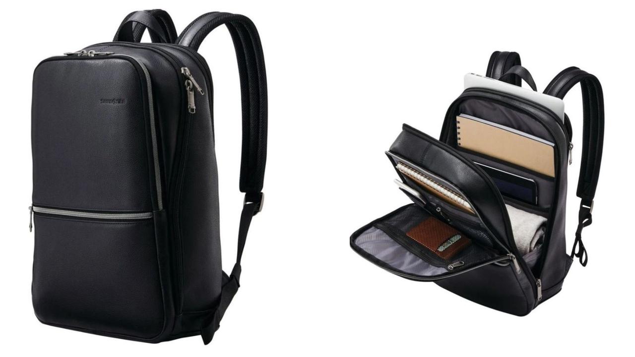 Samsonite Classic Leather Slim Backpack. Picture: Myer