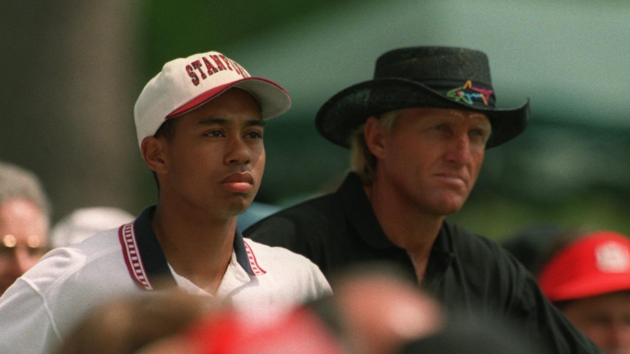 Tiger Woods and Greg Norman have a lot in common but have never been friendly. Picture: Steve Munday/ALLSPORT