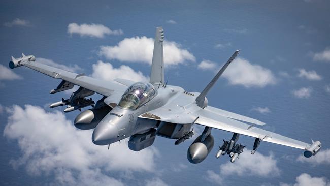 The Boeing-made EA-18G Growler is designed to ‘blind’ enemy aircraft and guided missiles by taking out adversaries’ radar and communications systems.