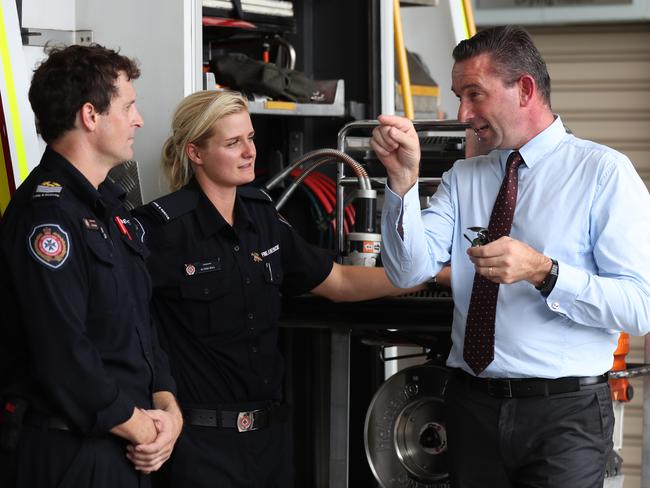 Fire and Emergency Services Minister Craig Crawford with frontline fireys