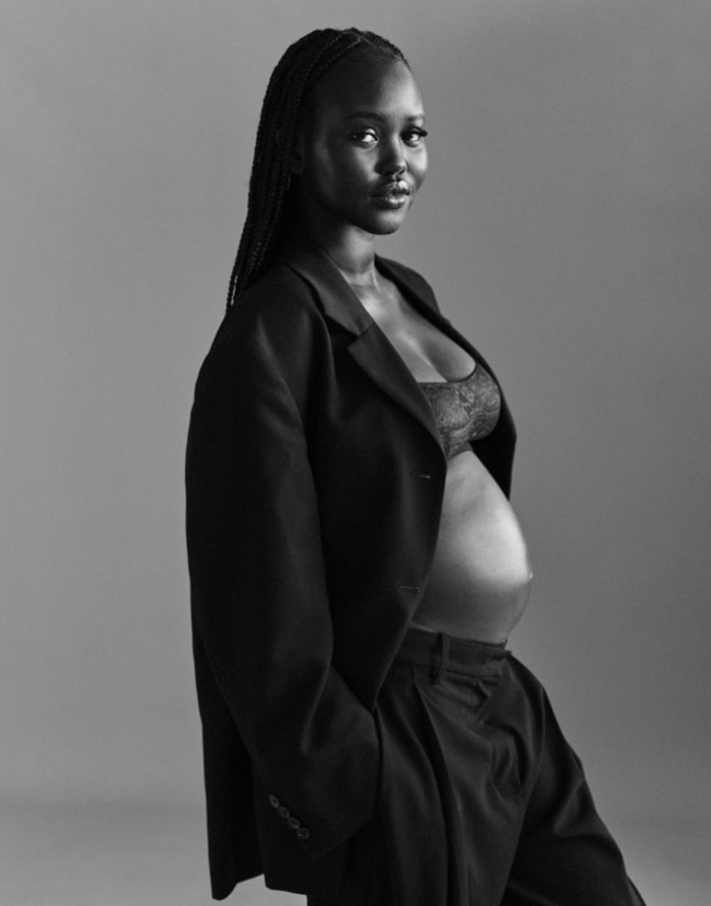 Adut Akech is having a baby. Picture: Pierre Toussaint / Vogue Australia