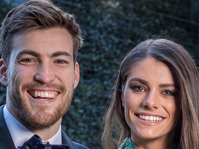 HOLD FOR SHS. EMBARGOED till 23 SEP!Charlotte Ennels and Jack Viney. Charlotte and Jack are engaged and are attending the Brownlow next Monday. Picture: Jake Nowakowski