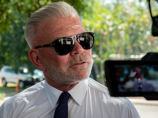 Defence barrister Jon Tippett leaves the Supreme Court in Darwin after the he jury delivered their verdict in the Keith Kerinauia murder trial. Picture: Pema Tamang Pakhrin