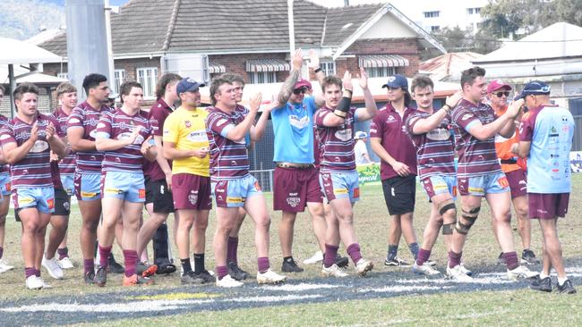 The CQ Capras under-21s celebrate their impressive win over Wynnum Manly Seagulls in the Hastings Deering Colts competition.