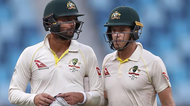 Tim Paine and Nathan Lyon endured nervy moments before the draw was secured.