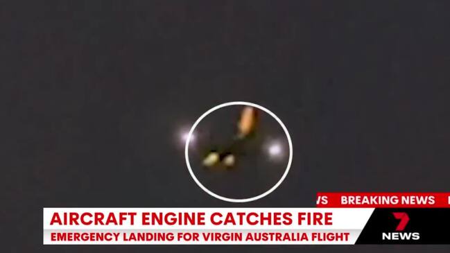Emergency as Virgin flight catches fire (7 News)