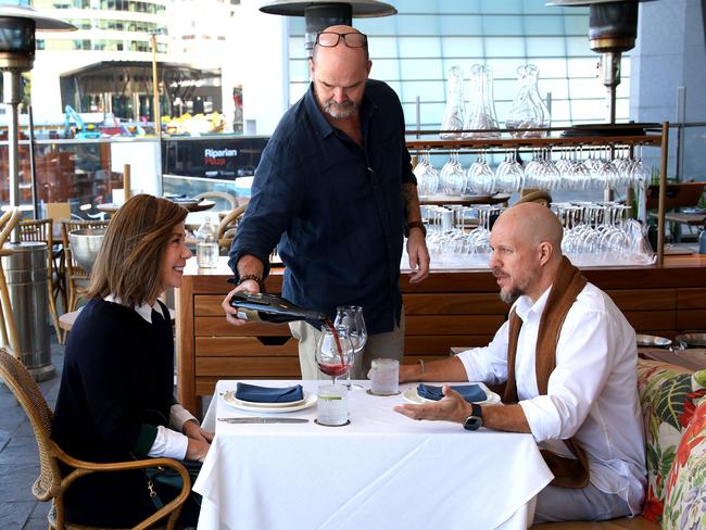 Kylie Lang and Andrew Baturo at Tillerman Seafood Restaurant. Picture: David Clark