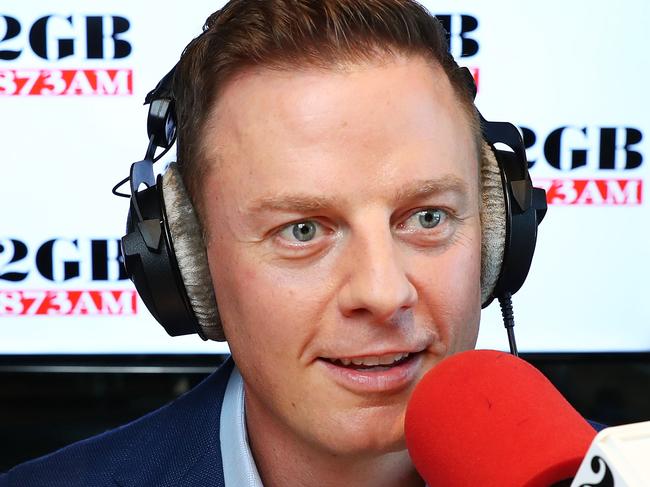 10/4/19: 2GB radio drive presenter, Ben Fordham in the Macquarie Media radio studios in Sydney. John Feder/The Australian.