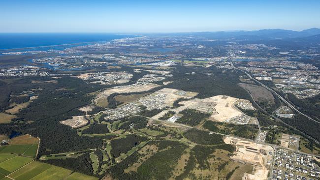 An aerial shot of Pimpama showing the Coast's fast growing northern growth. Supplied by skyepicsaerialphotography.