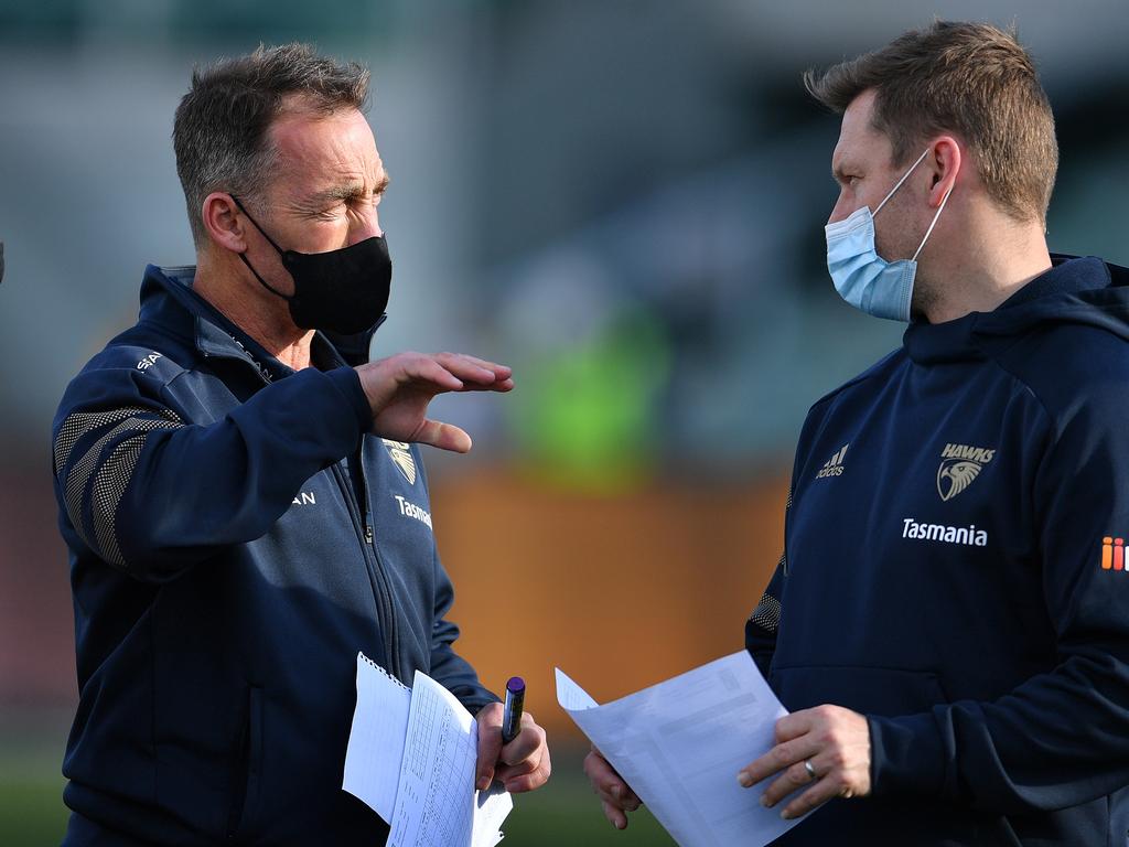 Alastair Clarkson has been forced to hand over the top job at Hawthorn to Sam Mitchell, but can coach elsewhere in 2022. Picture: AFL Photos/Getty Images