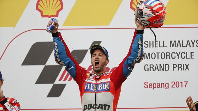 Ducati’s Andrea Dovizioso won the Malaysia MotoGP in Sepang.