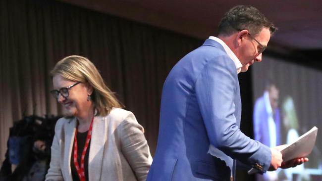 MELBOURNE, AUSTRALIA - NewsWire Photos, June 17, 2023.Premier Daniel Andrews and Deputy Premier Jacinta Allan at the Victorian Labor Party conference at Moonee Valley Racecourse.  Picture: NCA NewsWire / David Crosling