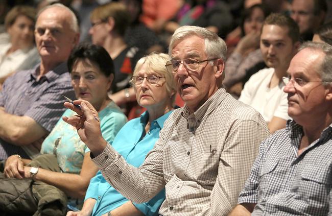 Concerned residents attend the Outer Sydney Orbital Macarthur Action Group community forum. Picture: Carmela Roche