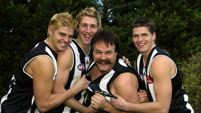 Cameron, Travis, David, and Jason Cloke after Travis was picked up by Collingwood Football Club.