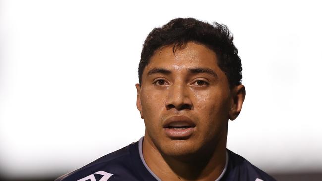 SYDNEY, AUSTRALIA – MARCH 13: Jason Taumalolo of the Cowboys looks on during the round one NRL match between the Penrith Panthers and the North Queensland Cowboys at Panthers Stadium, on March 13, 2021, in Sydney, Australia. (Photo by Mark Kolbe/Getty Images)