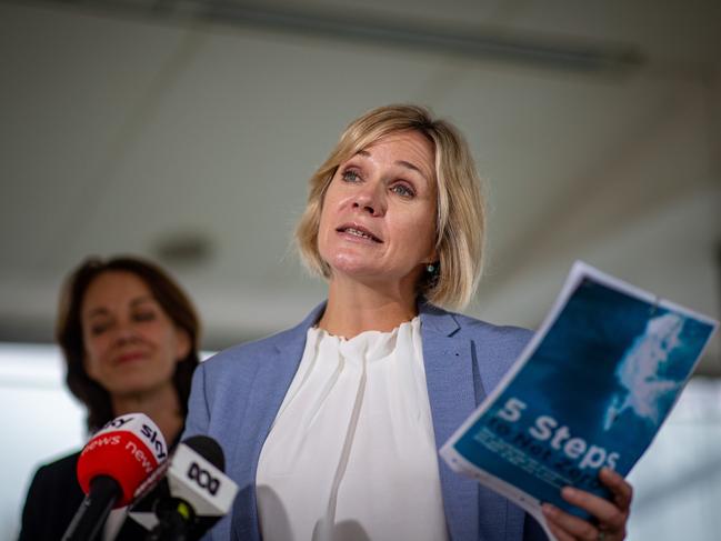 Zali Steggall, the independent MP for Warringah, will reintroduce her Climate Bill if re-elected on May 21. Picture: NCA NewsWire / Christian Gilles